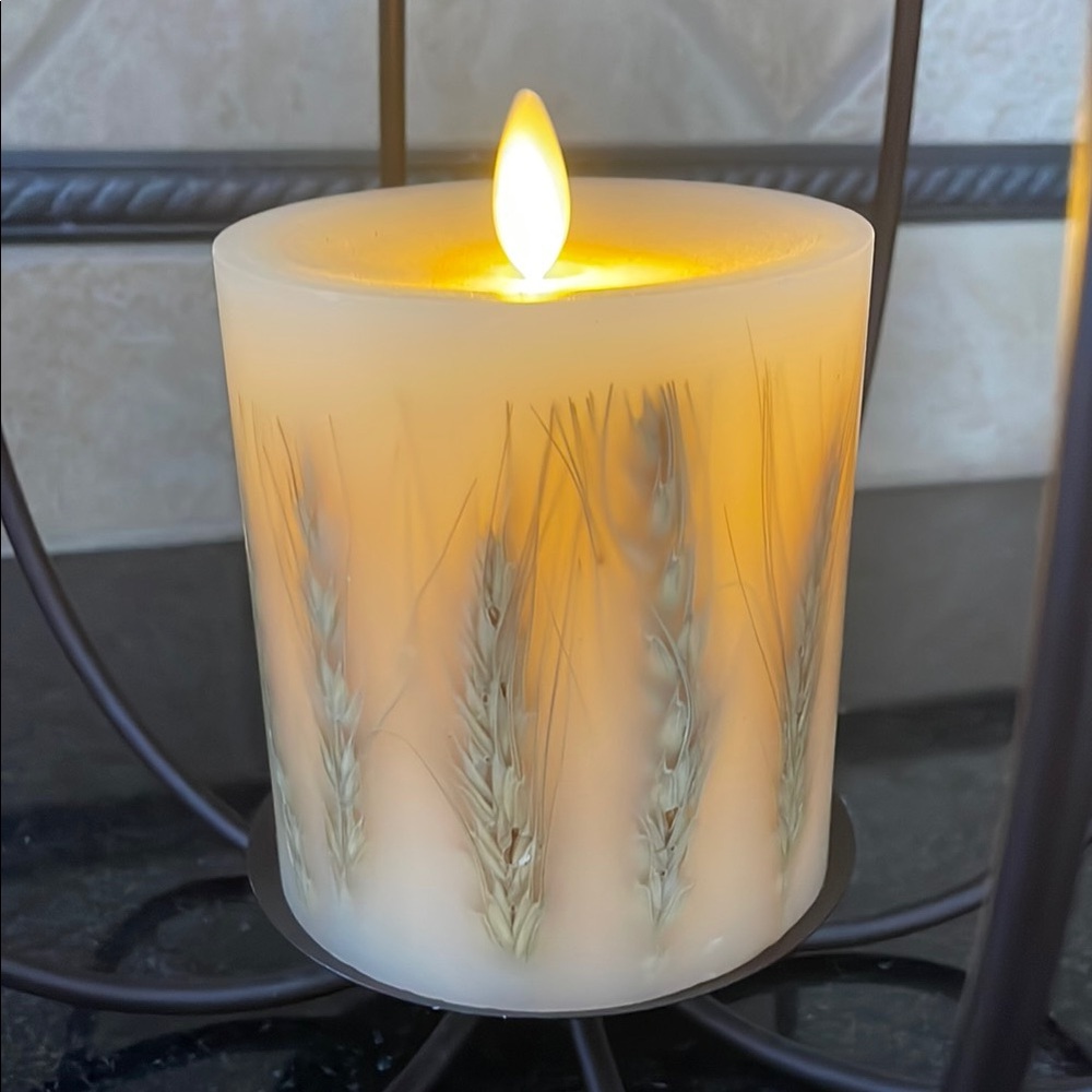 Bronze Metal Pumpkin Accent for the Holiday Season with Luminara Candle Lighting - Picture 2 of 8